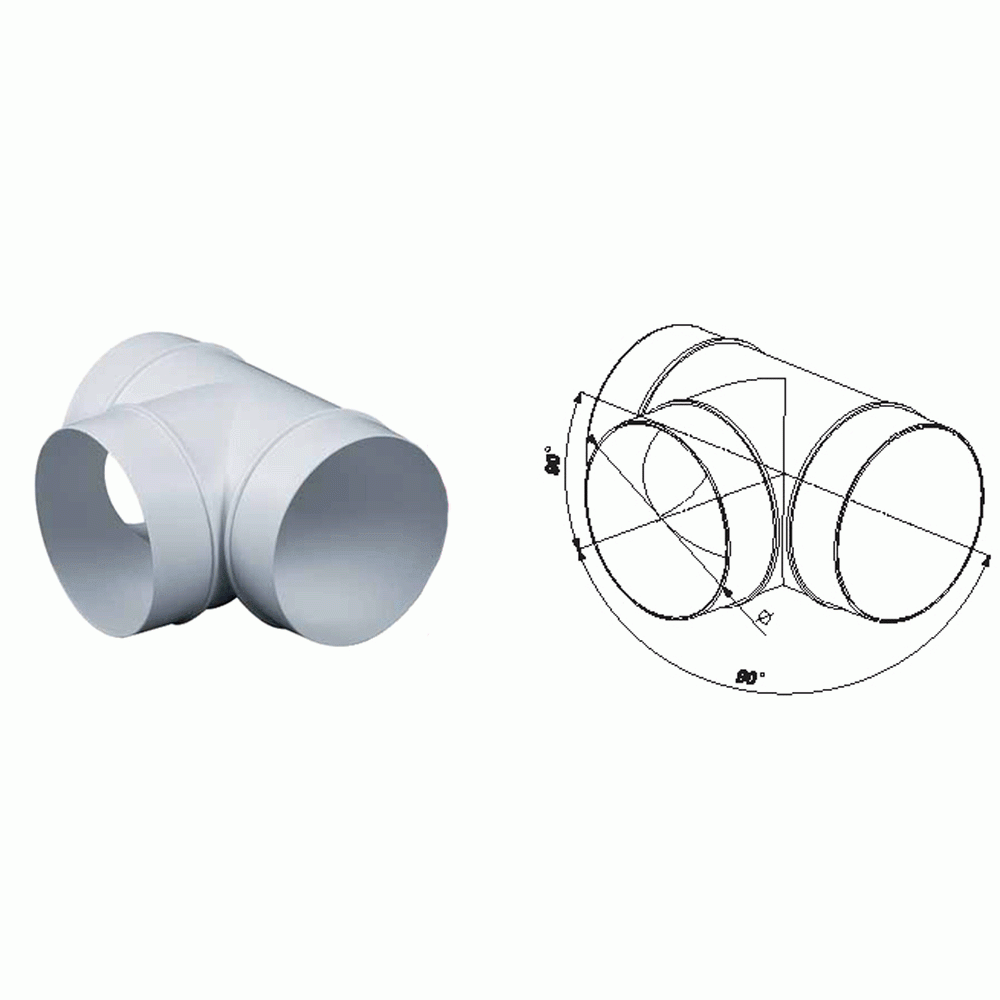 Тройник круглого канала Awenta КО125-26