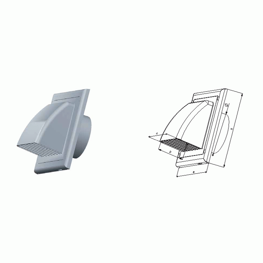 Решетка внешняя с обратным клапаном Awenta КО125-30